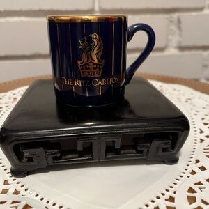 Blue and Gold RITZ CARLTON small Mug 2.25” New